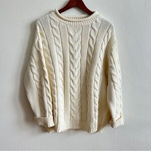 Neuflora Richmond Cream Cable Knit Sweater